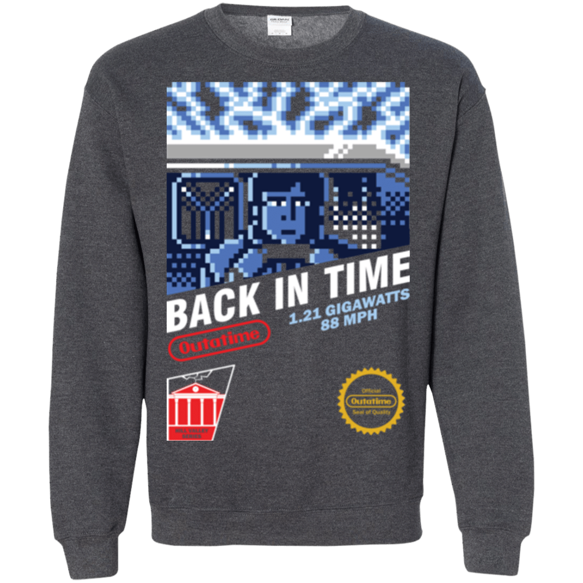 Sweatshirts Dark Heather / Small Back In Time Crewneck Sweatshirt
