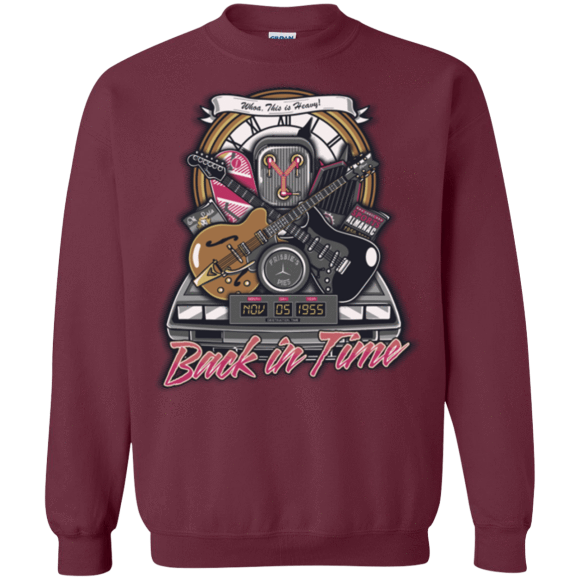 Sweatshirts Maroon / Small Back in time Crewneck Sweatshirt