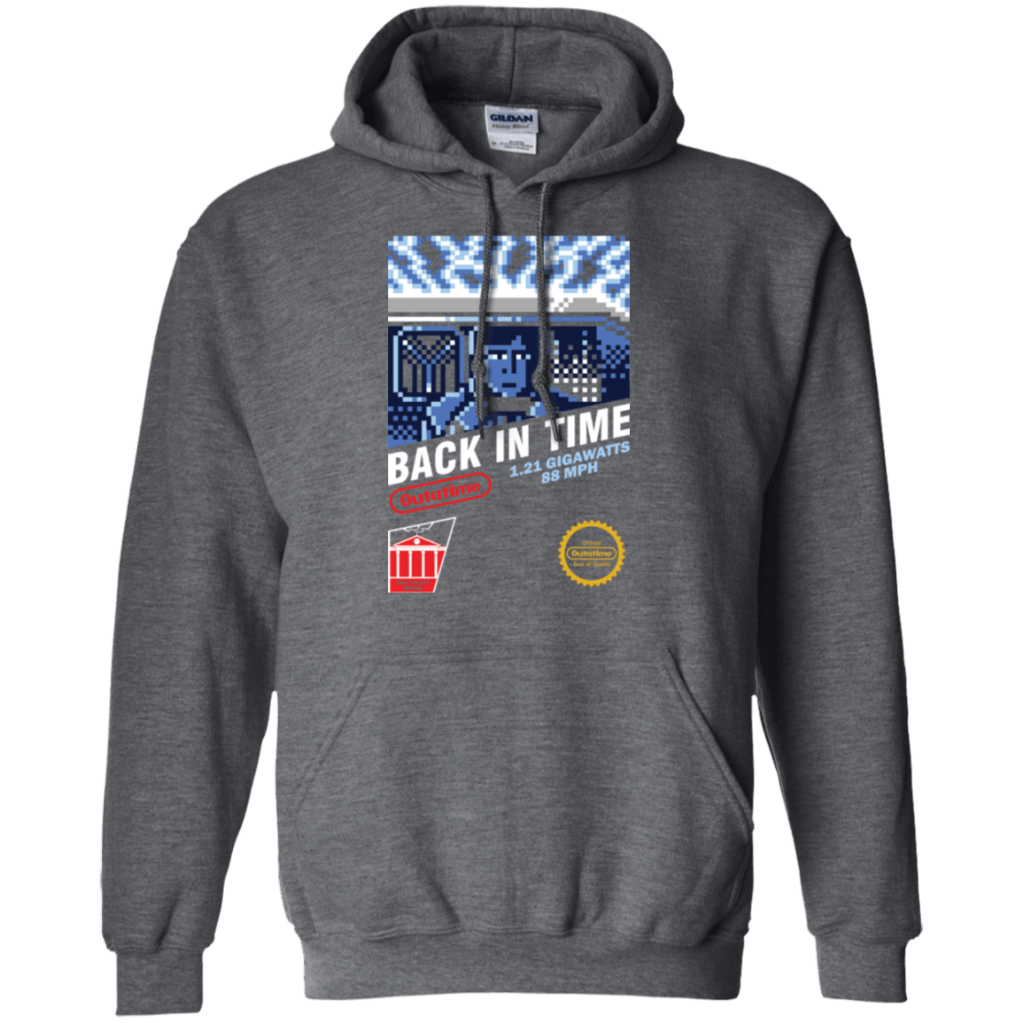 Sweatshirts Dark Heather / Small Back In Time Pullover Hoodie