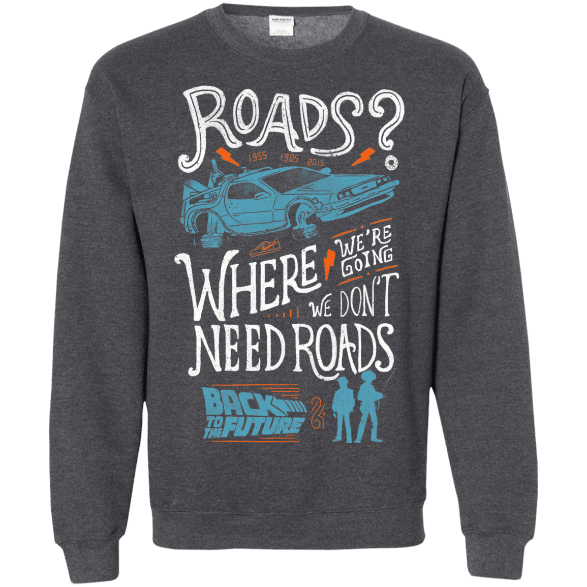 Sweatshirts Dark Heather / S Back to the Future Crewneck Sweatshirt