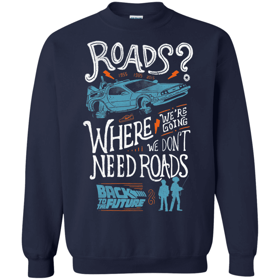 Sweatshirts Navy / S Back to the Future Crewneck Sweatshirt