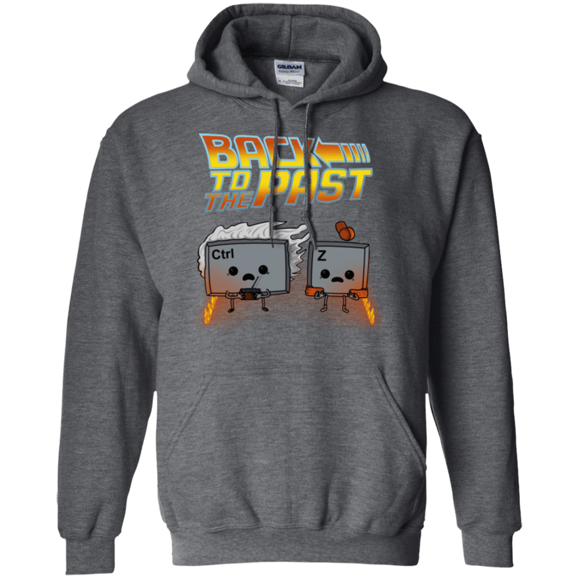 Sweatshirts Dark Heather / Small Back To The Past Pullover Hoodie