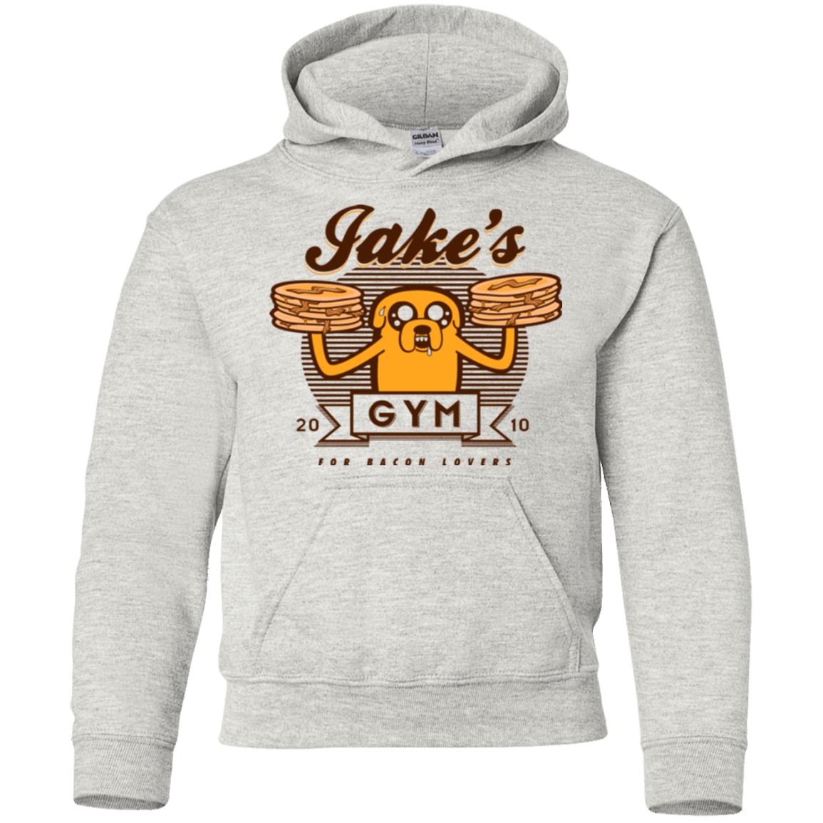Sweatshirts Ash / YS Bacon lovers gym Youth Hoodie