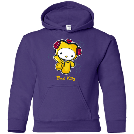 Sweatshirts Purple / YS Bad Kitty Youth Hoodie