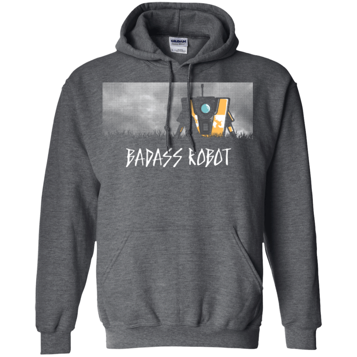 Sweatshirts Dark Heather / Small BADASS ROBOT Pullover Hoodie