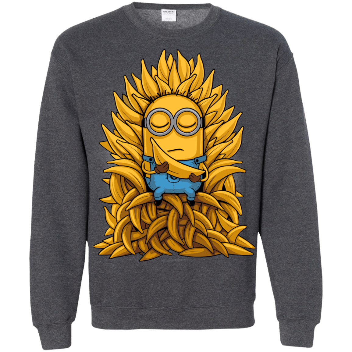 Sweatshirts Dark Heather / Small Banana Throne Crewneck Sweatshirt