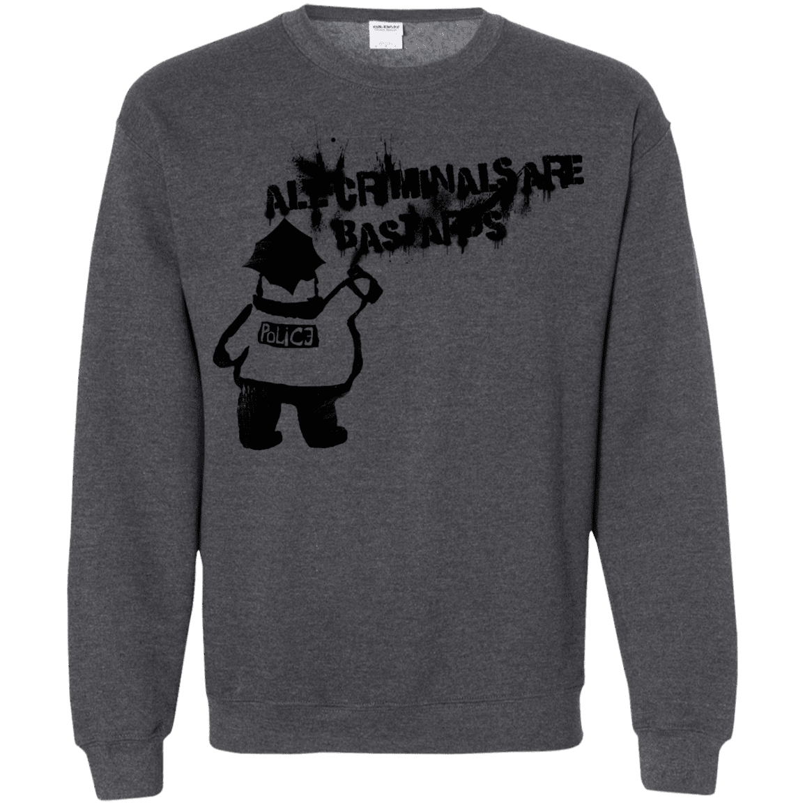 Sweatshirts Dark Heather / S Banksy Police Crewneck Sweatshirt