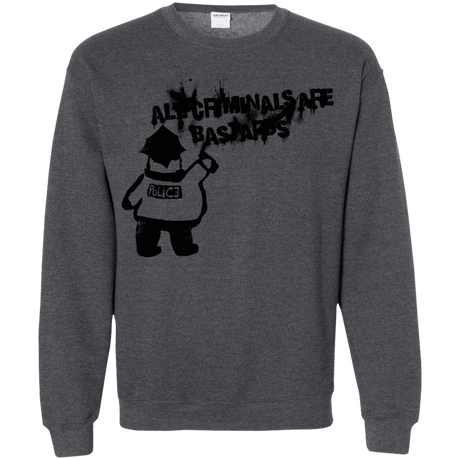 Sweatshirts Dark Heather / S Banksy Police Crewneck Sweatshirt