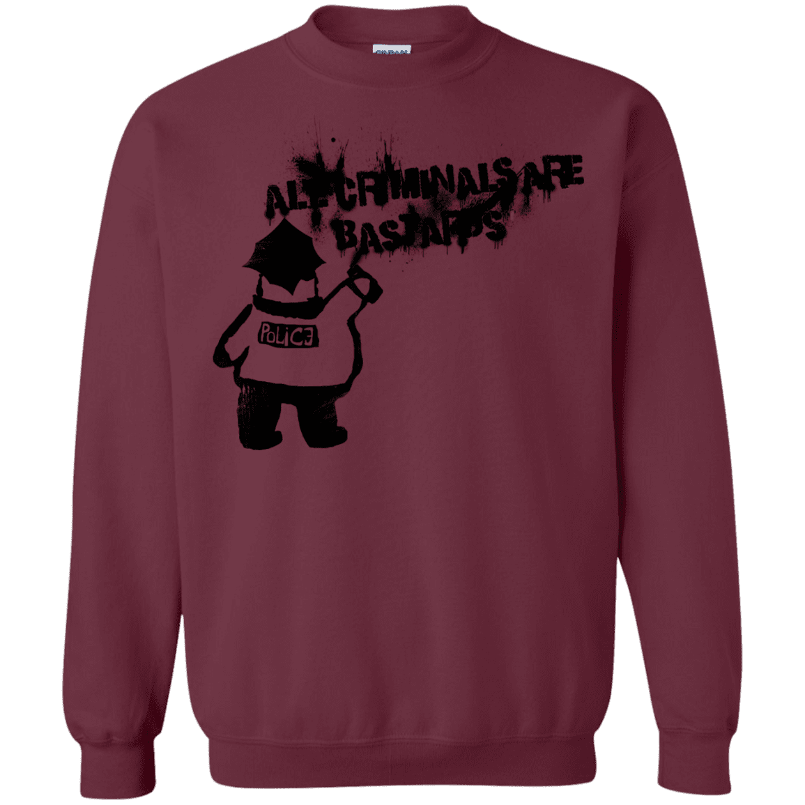 Sweatshirts Maroon / S Banksy Police Crewneck Sweatshirt