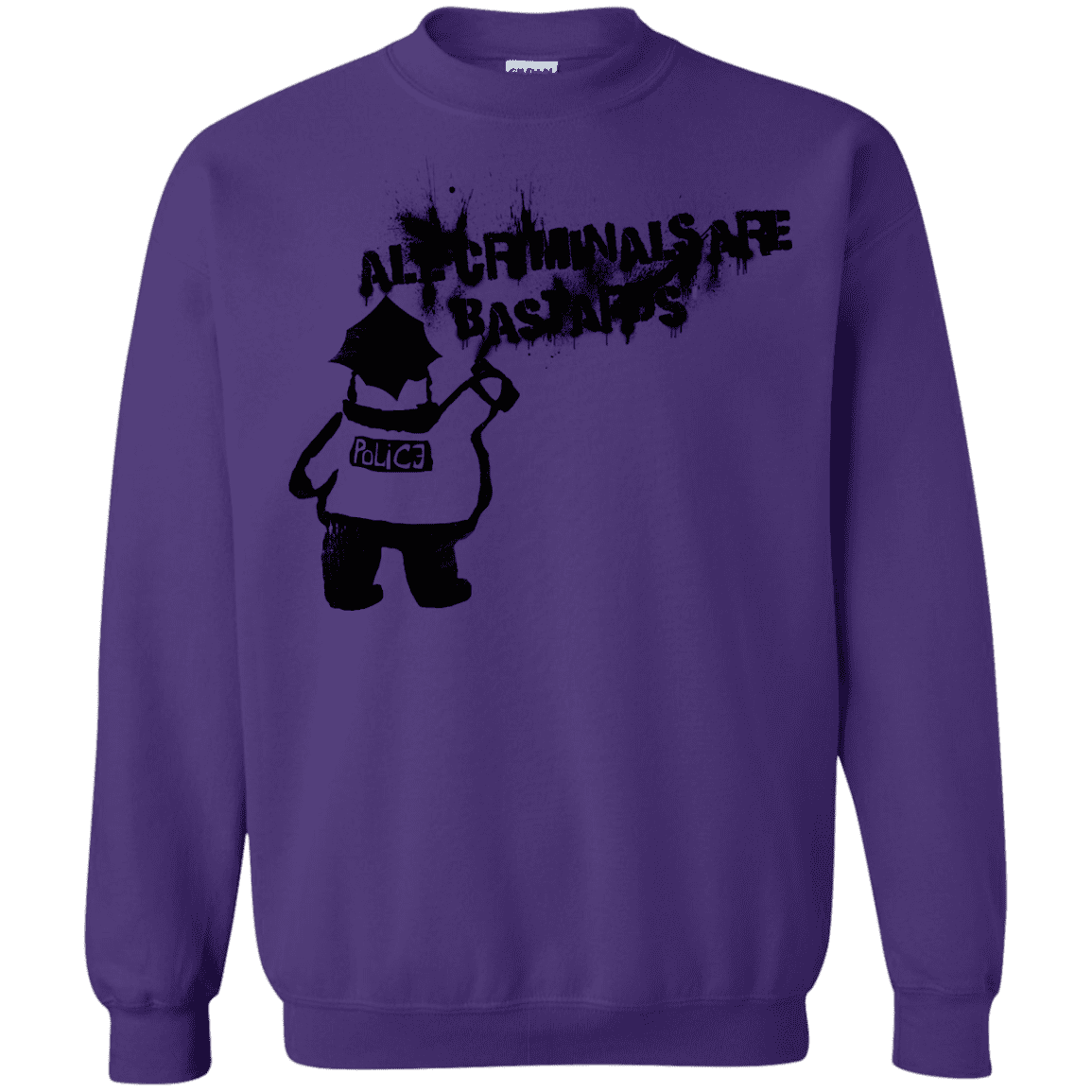 Sweatshirts Purple / S Banksy Police Crewneck Sweatshirt