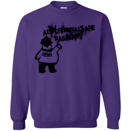 Sweatshirts Purple / S Banksy Police Crewneck Sweatshirt