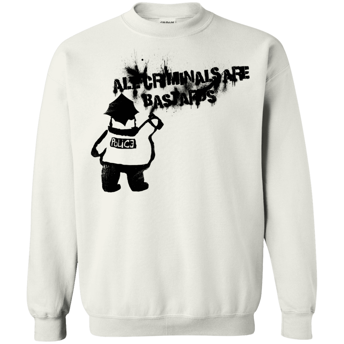 Sweatshirts White / S Banksy Police Crewneck Sweatshirt