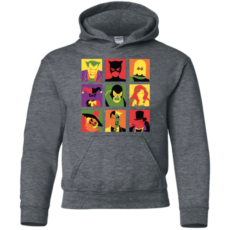 Sweatshirts Dark Heather / YS Bat Pop Youth Hoodie