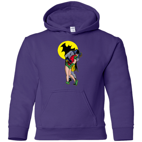 Sweatshirts Purple / YS Batkiss Signal Youth Hoodie