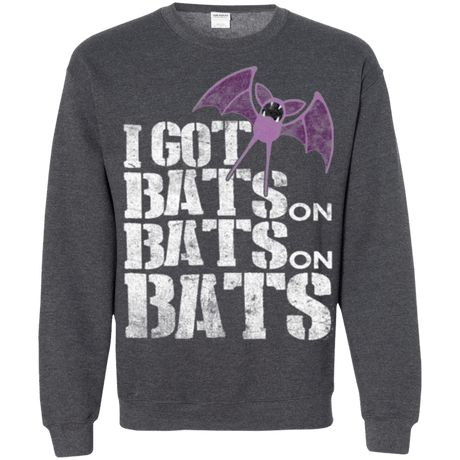 Sweatshirts Dark Heather / Small Bats on Bats on Bats Crewneck Sweatshirt
