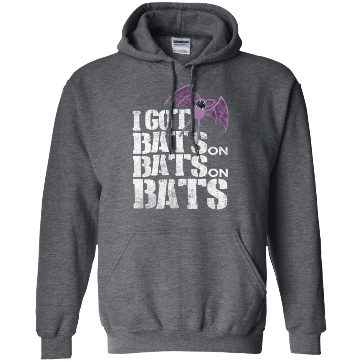 Sweatshirts Dark Heather / Small Bats on Bats on Bats Pullover Hoodie