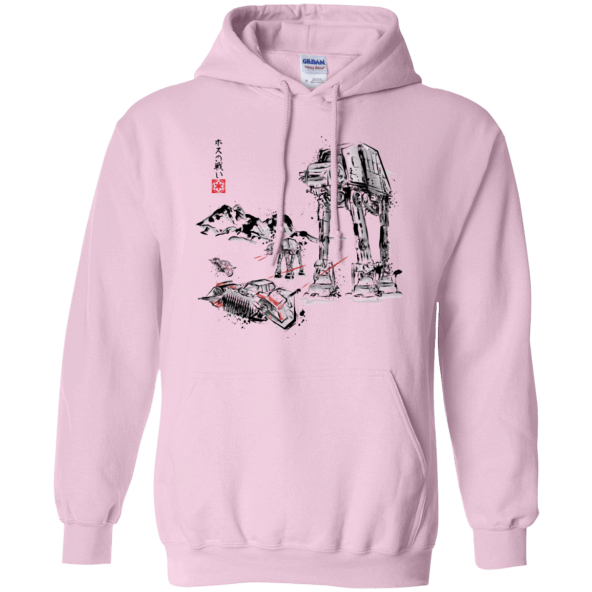 Sweatshirts Light Pink / Small Battle in the Snow Sumi e Pullover Hoodie