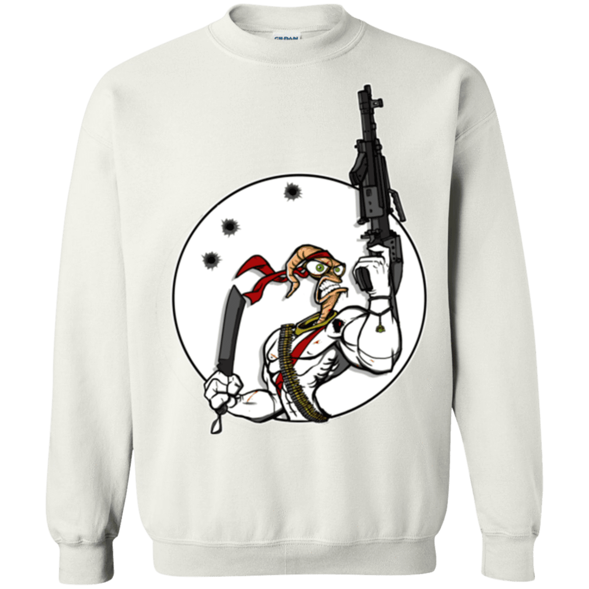 Sweatshirts White / S Battle Worm Crewneck Sweatshirt