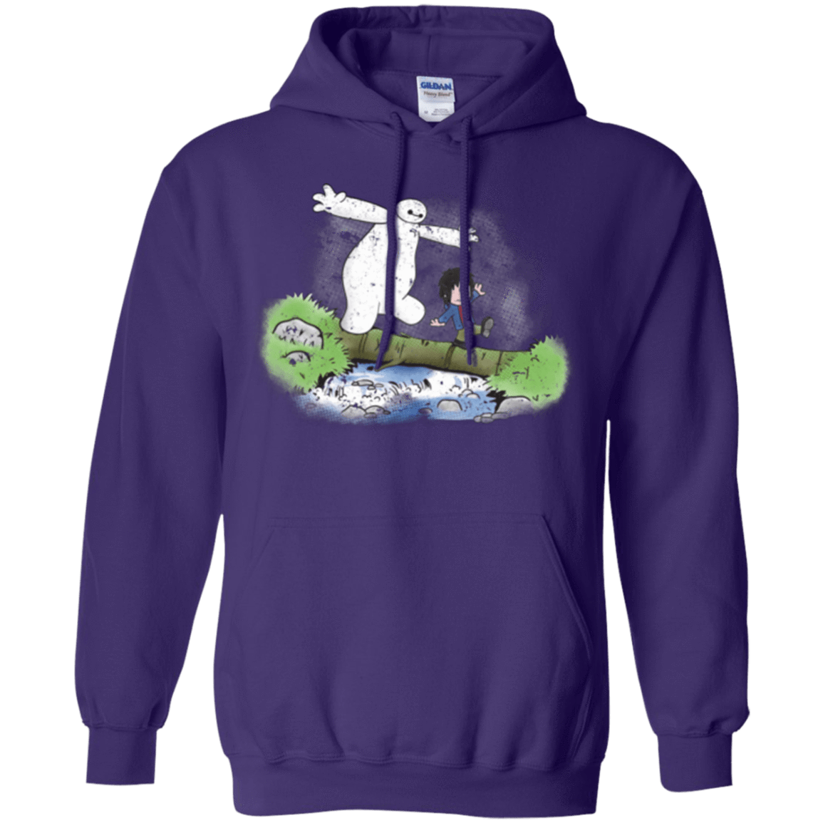Sweatshirts Purple / Small Baymax And Hiro Pullover Hoodie
