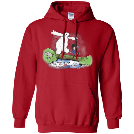 Sweatshirts Red / Small Baymax And Hiro Pullover Hoodie