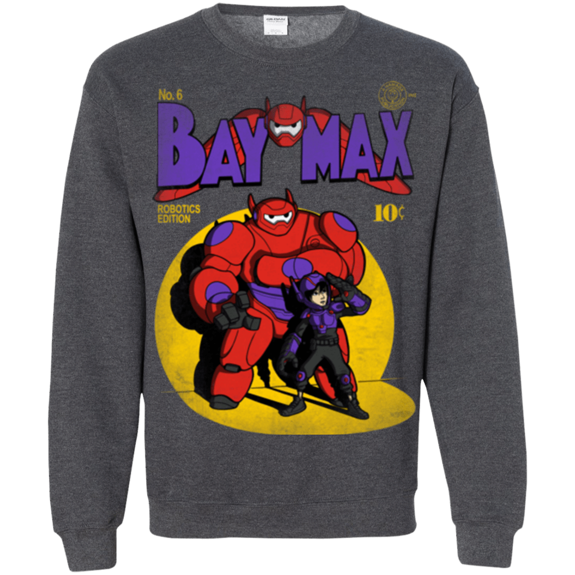 Sweatshirts Dark Heather / Small Baymax Number 9 Crewneck Sweatshirt