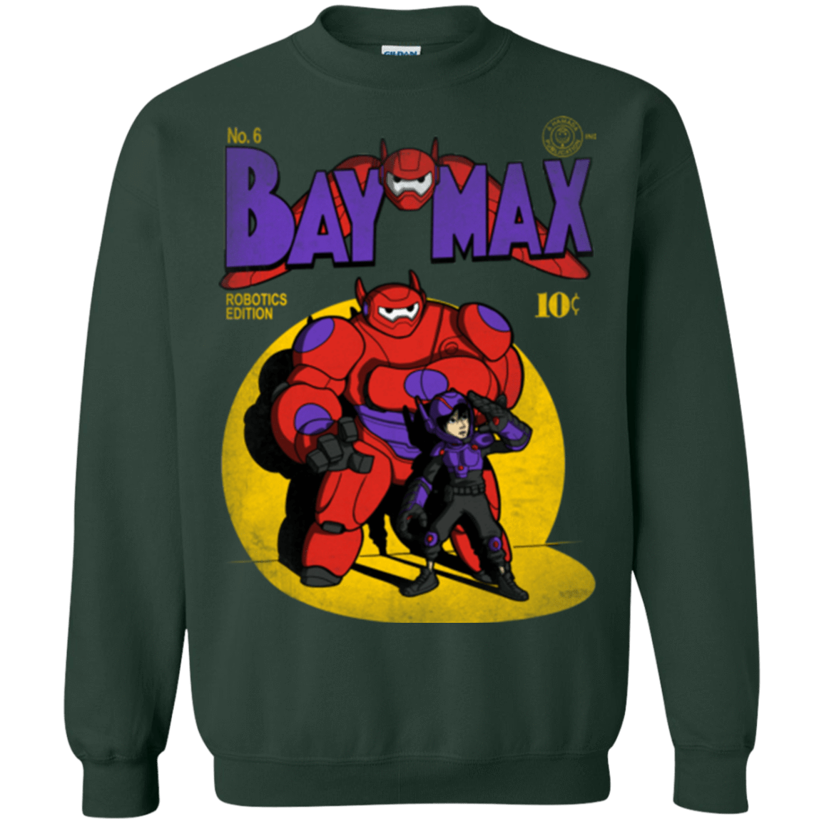 Sweatshirts Forest Green / Small Baymax Number 9 Crewneck Sweatshirt