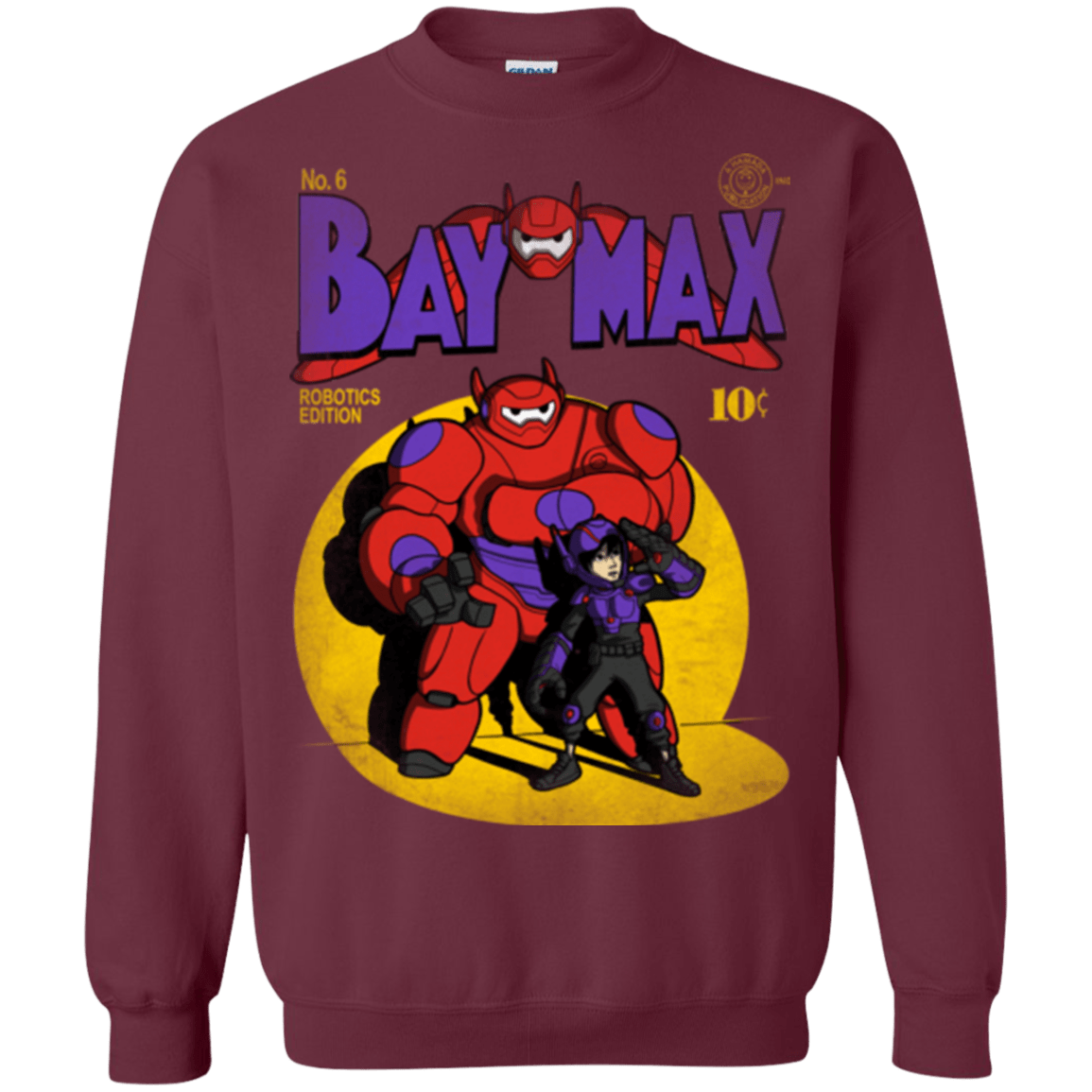 Sweatshirts Maroon / Small Baymax Number 9 Crewneck Sweatshirt