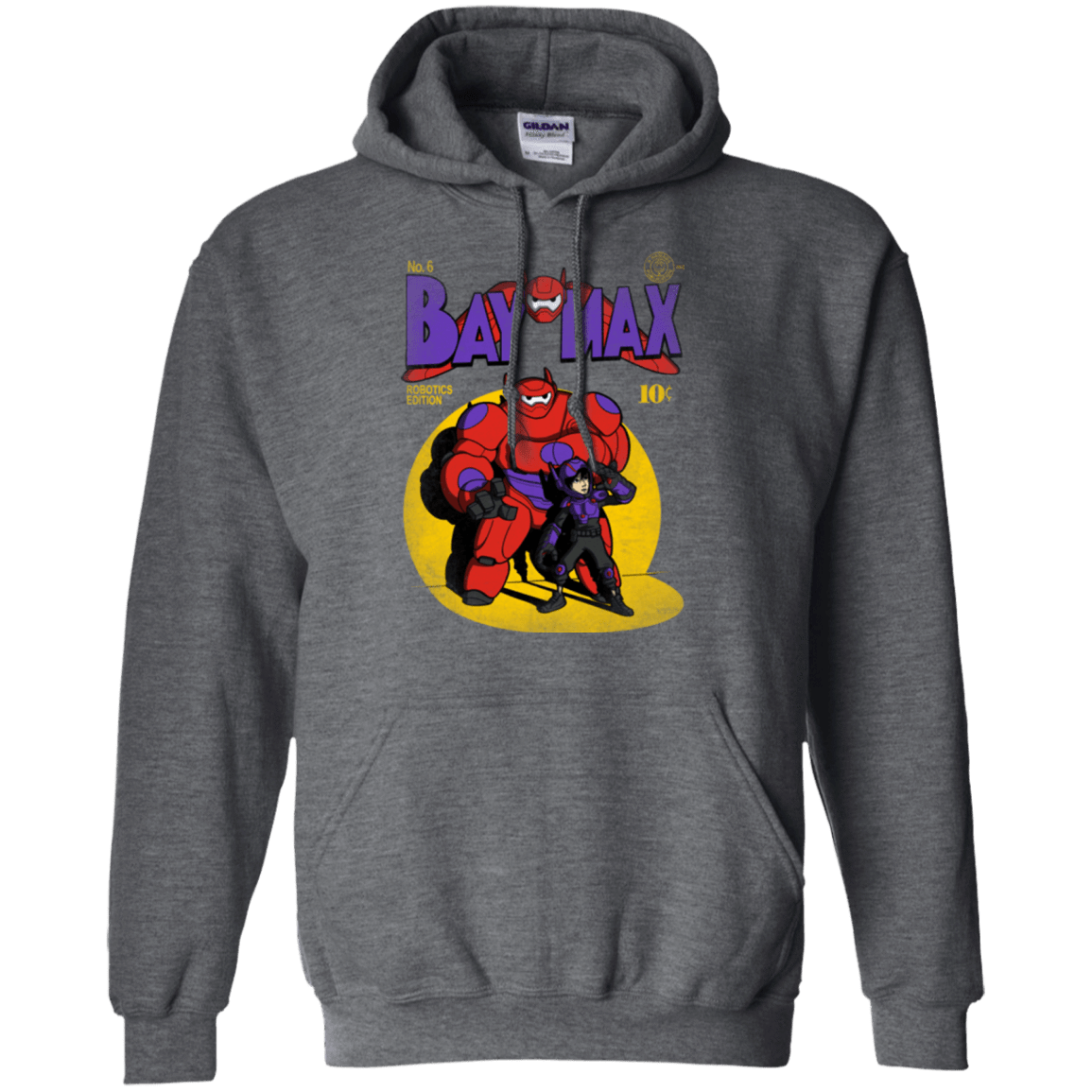 Sweatshirts Dark Heather / Small Baymax Number 9 Pullover Hoodie