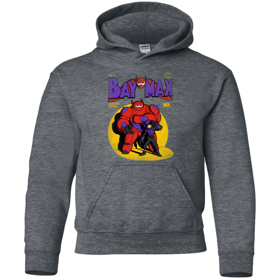 Sweatshirts Dark Heather / YS Baymax Number 9 Youth Hoodie