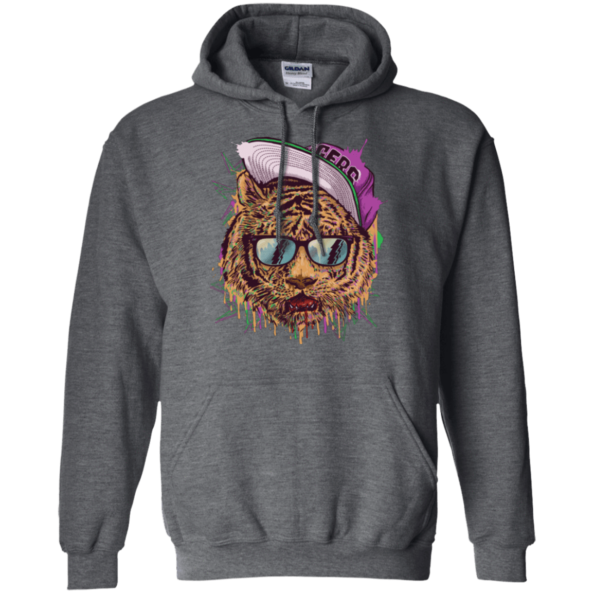 Sweatshirts Dark Heather / Small Bayside Tigers Pullover Hoodie