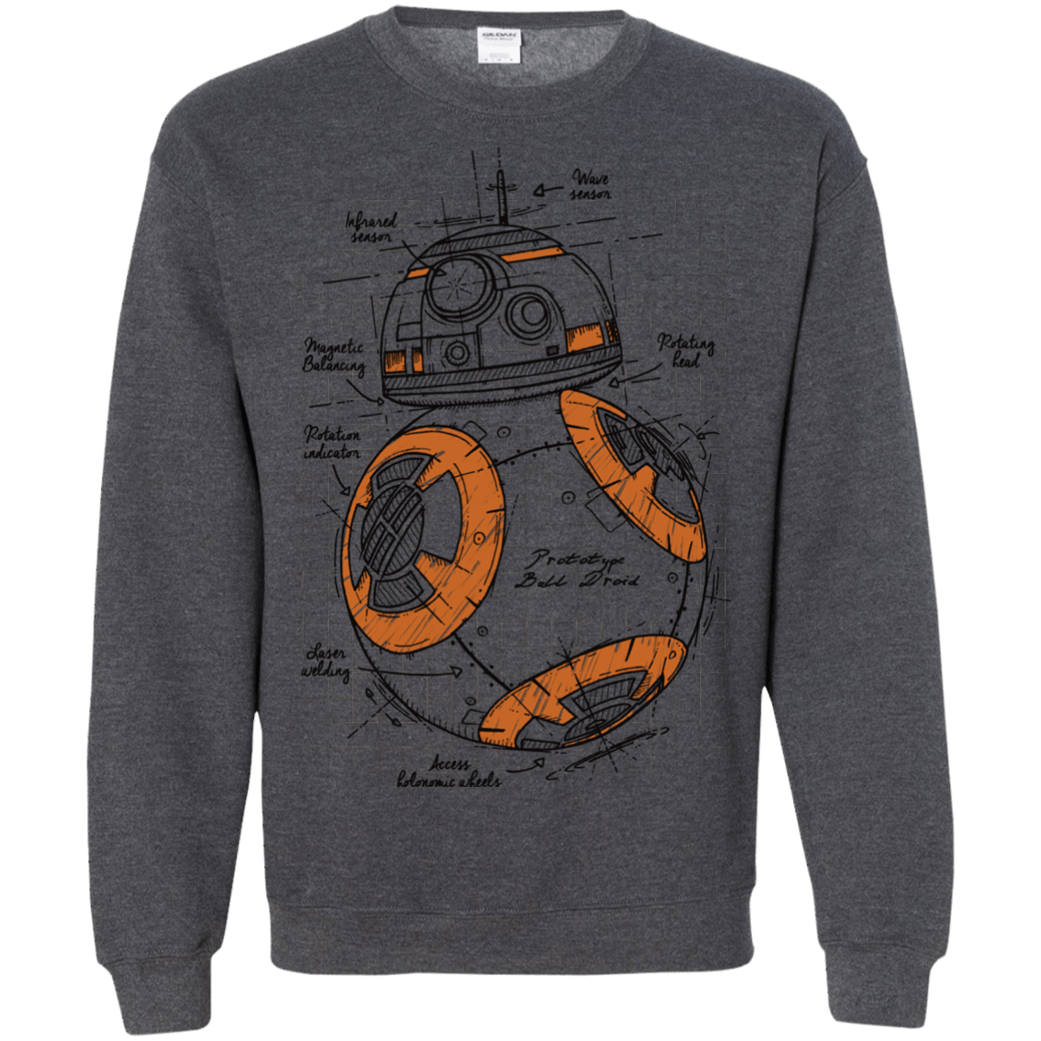 Sweatshirts Dark Heather / S BB-8 Plan Crewneck Sweatshirt