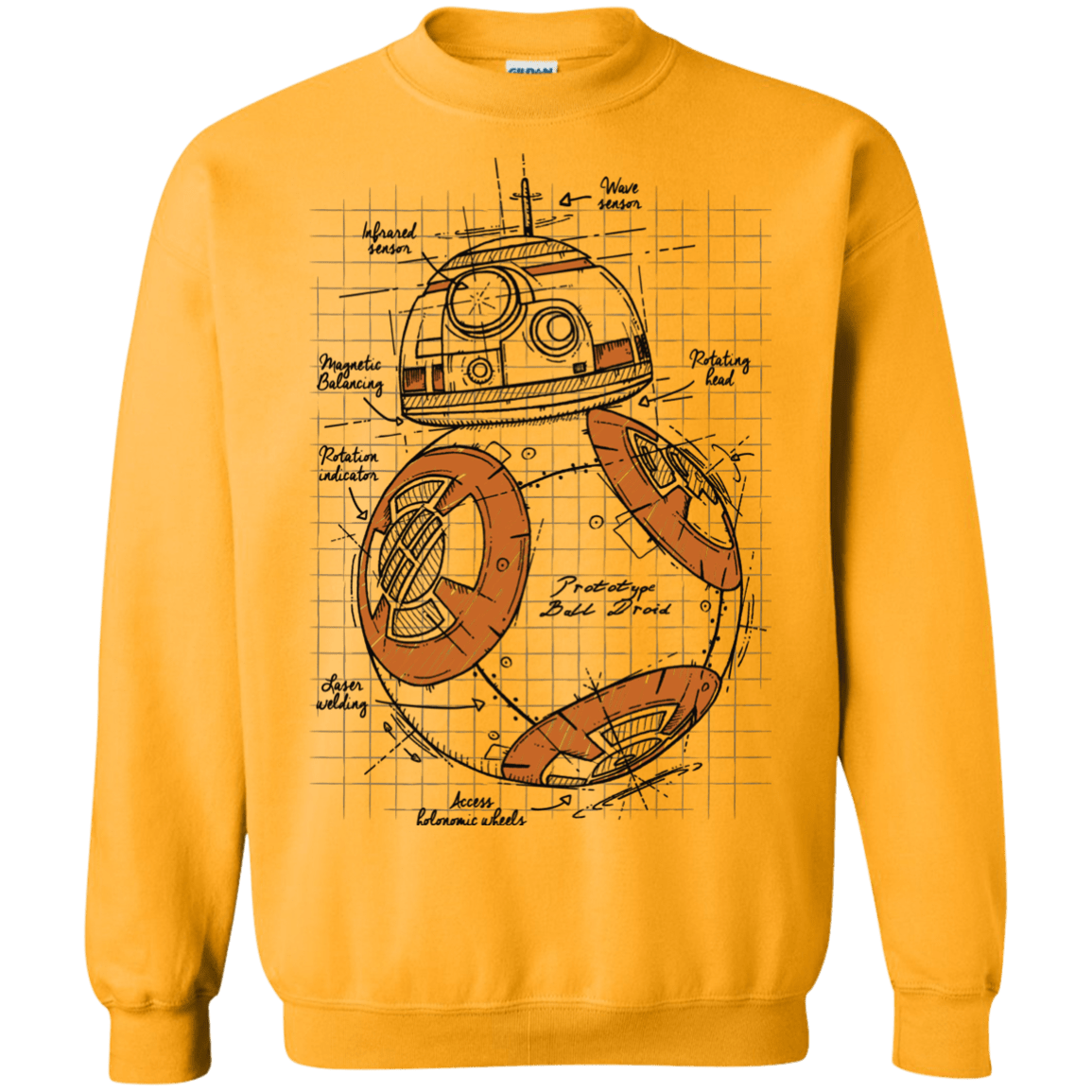 Sweatshirts Gold / S BB-8 Plan Crewneck Sweatshirt