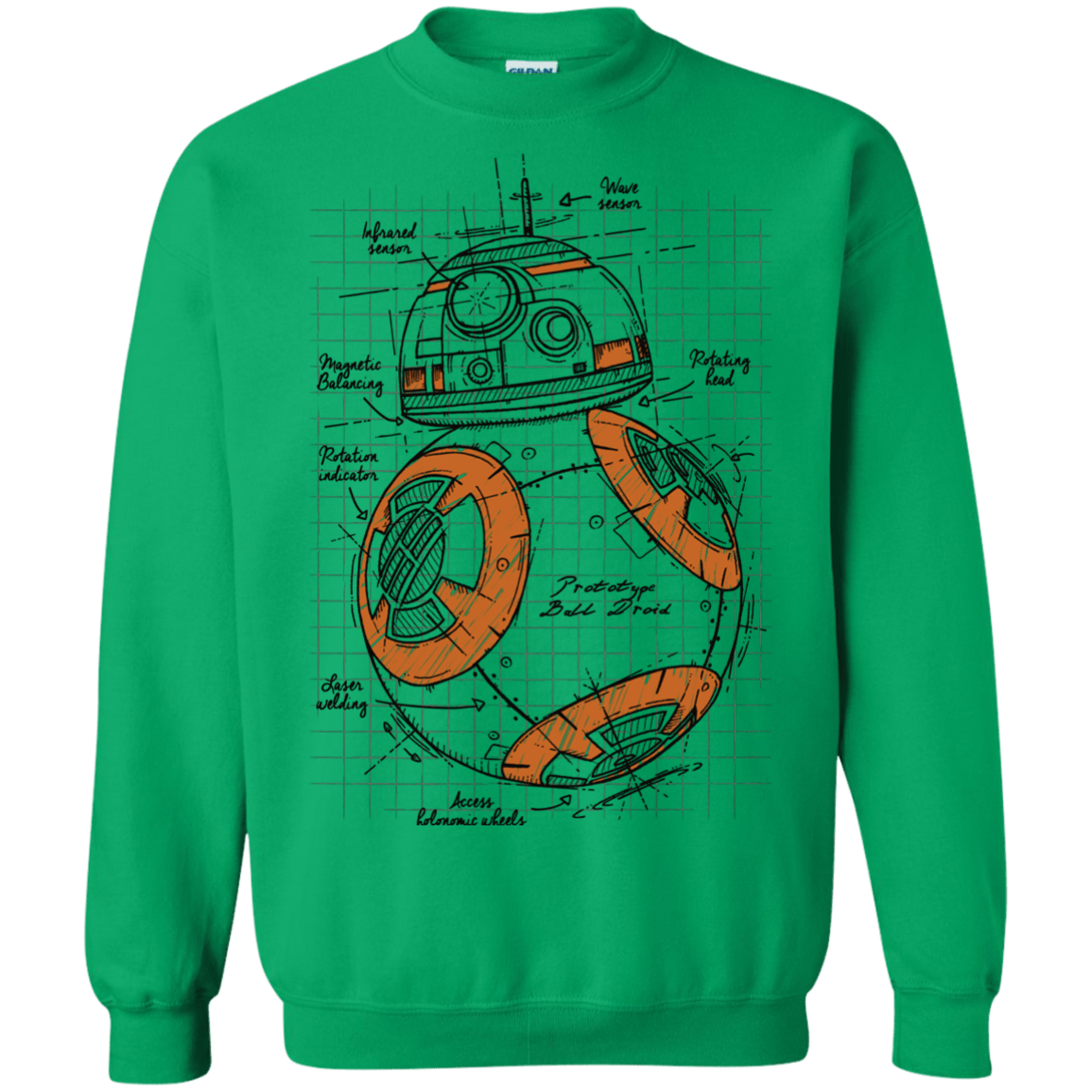 Sweatshirts Irish Green / S BB-8 Plan Crewneck Sweatshirt