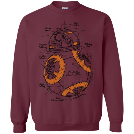 Sweatshirts Maroon / S BB-8 Plan Crewneck Sweatshirt