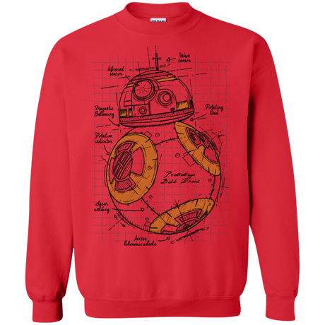 Sweatshirts Red / S BB-8 Plan Crewneck Sweatshirt