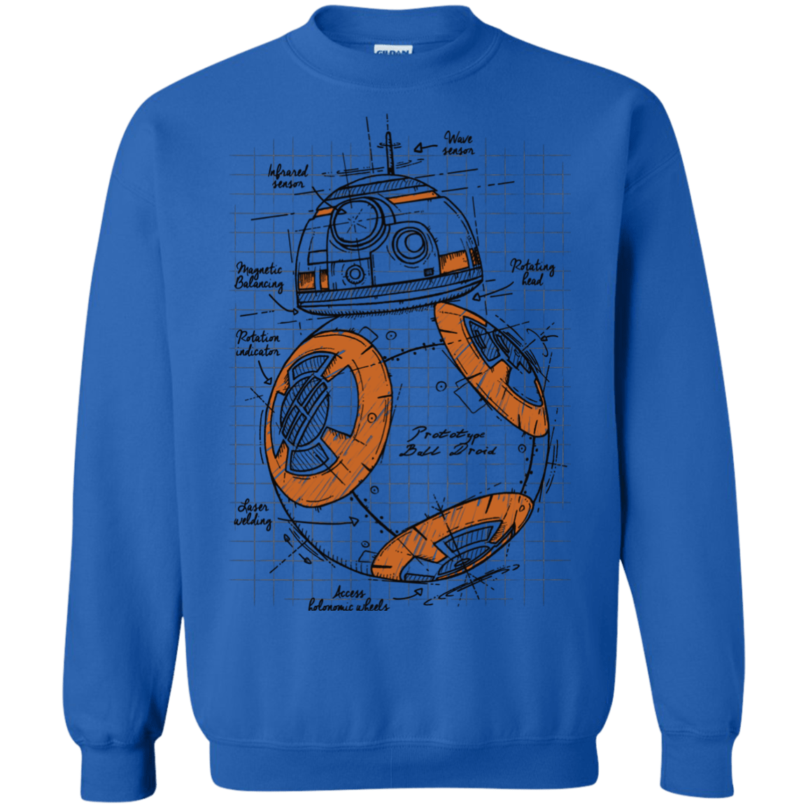 Sweatshirts Royal / S BB-8 Plan Crewneck Sweatshirt