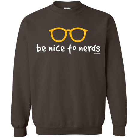 Sweatshirts Dark Chocolate / Small Be Nice To Nerds Crewneck Sweatshirt