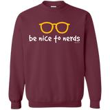 Sweatshirts Maroon / Small Be Nice To Nerds Crewneck Sweatshirt