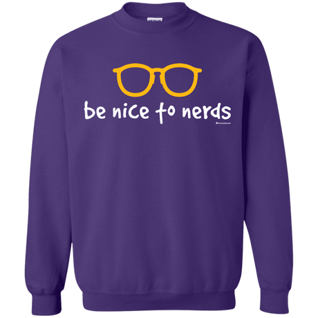 Sweatshirts Purple / Small Be Nice To Nerds Crewneck Sweatshirt