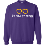 Sweatshirts Purple / Small Be Nice To Nerds Crewneck Sweatshirt