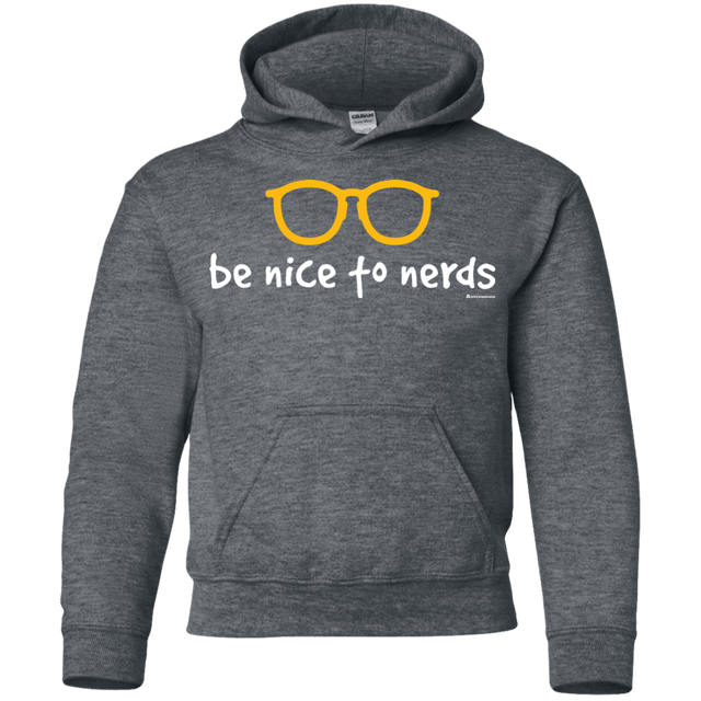 Sweatshirts Dark Heather / YS Be Nice To Nerds Youth Hoodie