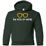 Sweatshirts Forest Green / YS Be Nice To Nerds Youth Hoodie