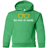 Sweatshirts Irish Green / YS Be Nice To Nerds Youth Hoodie