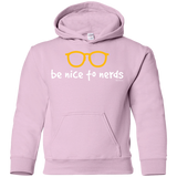 Sweatshirts Light Pink / YS Be Nice To Nerds Youth Hoodie