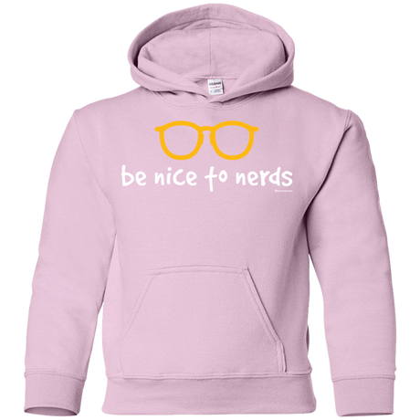 Sweatshirts Light Pink / YS Be Nice To Nerds Youth Hoodie
