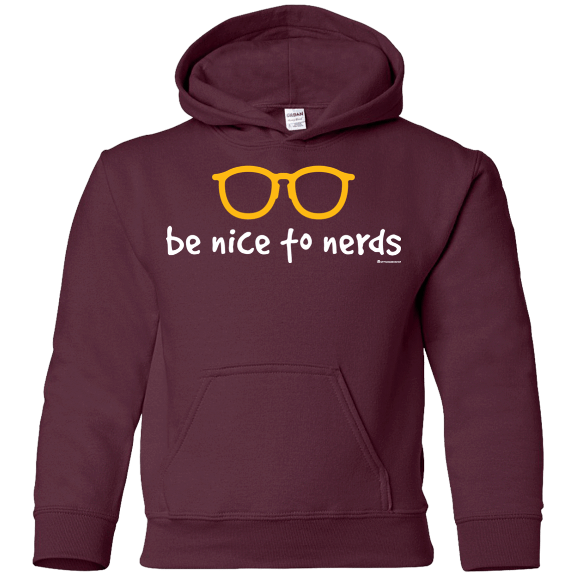 Sweatshirts Maroon / YS Be Nice To Nerds Youth Hoodie