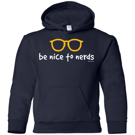 Sweatshirts Navy / YS Be Nice To Nerds Youth Hoodie
