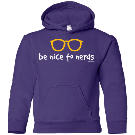 Sweatshirts Purple / YS Be Nice To Nerds Youth Hoodie