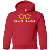 Sweatshirts Red / YS Be Nice To Nerds Youth Hoodie