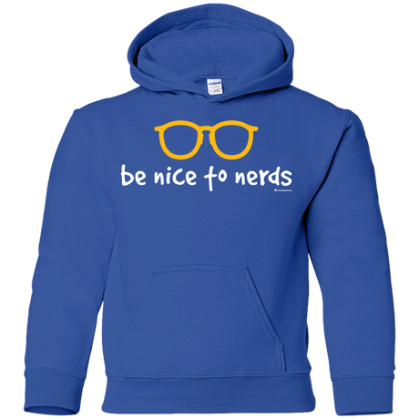 Sweatshirts Royal / YS Be Nice To Nerds Youth Hoodie